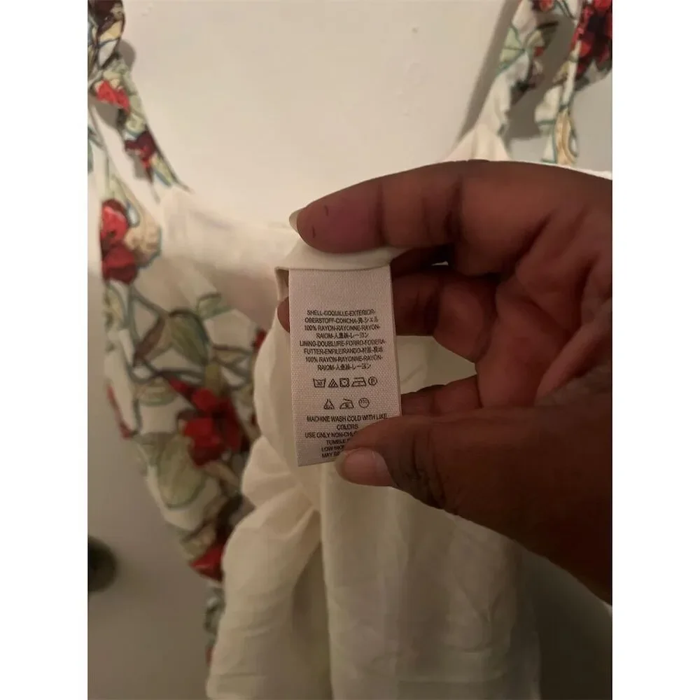 Free People Dear You Floral Mini Dress White Sleeveless‎ Fit & Flare Size M